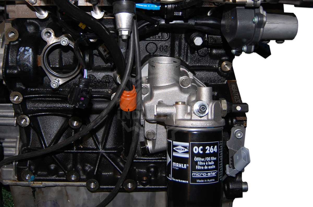 06A (1.8T) to 06F (2.0 TSFI) Oil Filter housing adapter plate product image - SKU 462-001-0014