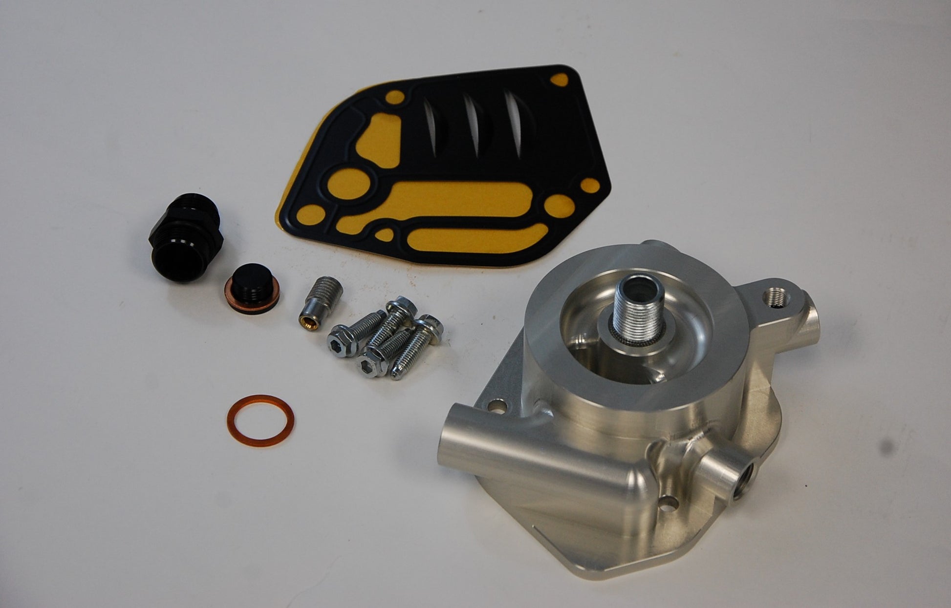 06A|06B - 1.8T 20V / 2.0 8V - Billet Oil Filter Housing - Horizontal product image - SKU 462-635-0021